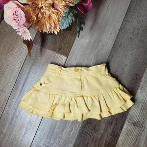 Baby V 6/9 Months Ruffle Yellow Skirt with Bloomers 100% Cotton
